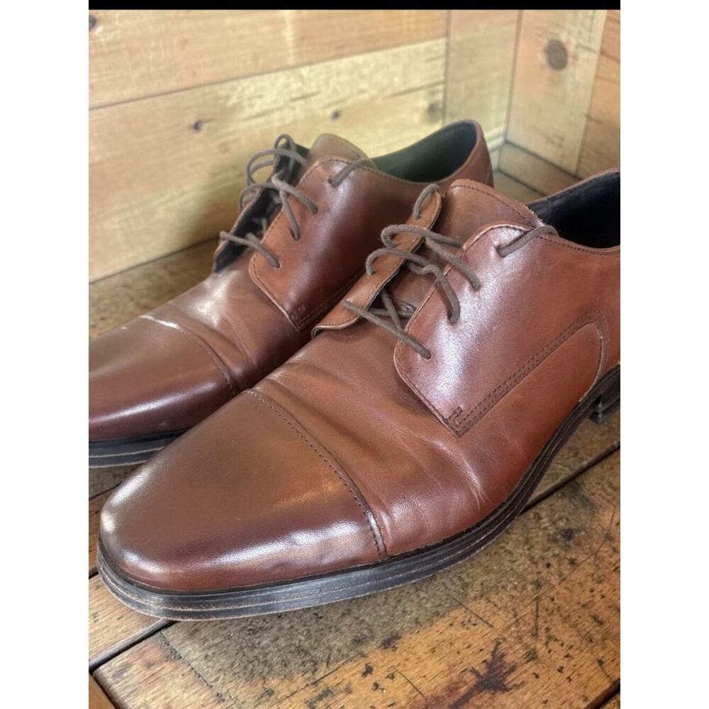 Florsheim Men’s Cap Toe Oxford Dress Shoes Brown Leather Size 11D Lace Up